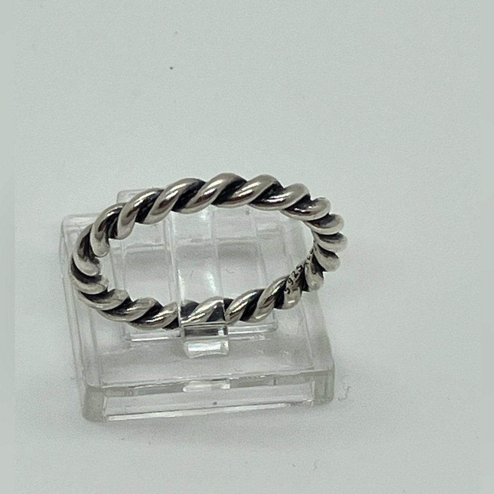 Pandora 925 Sterling Silver Intertwined Twist Rope Ring Size US 7.5